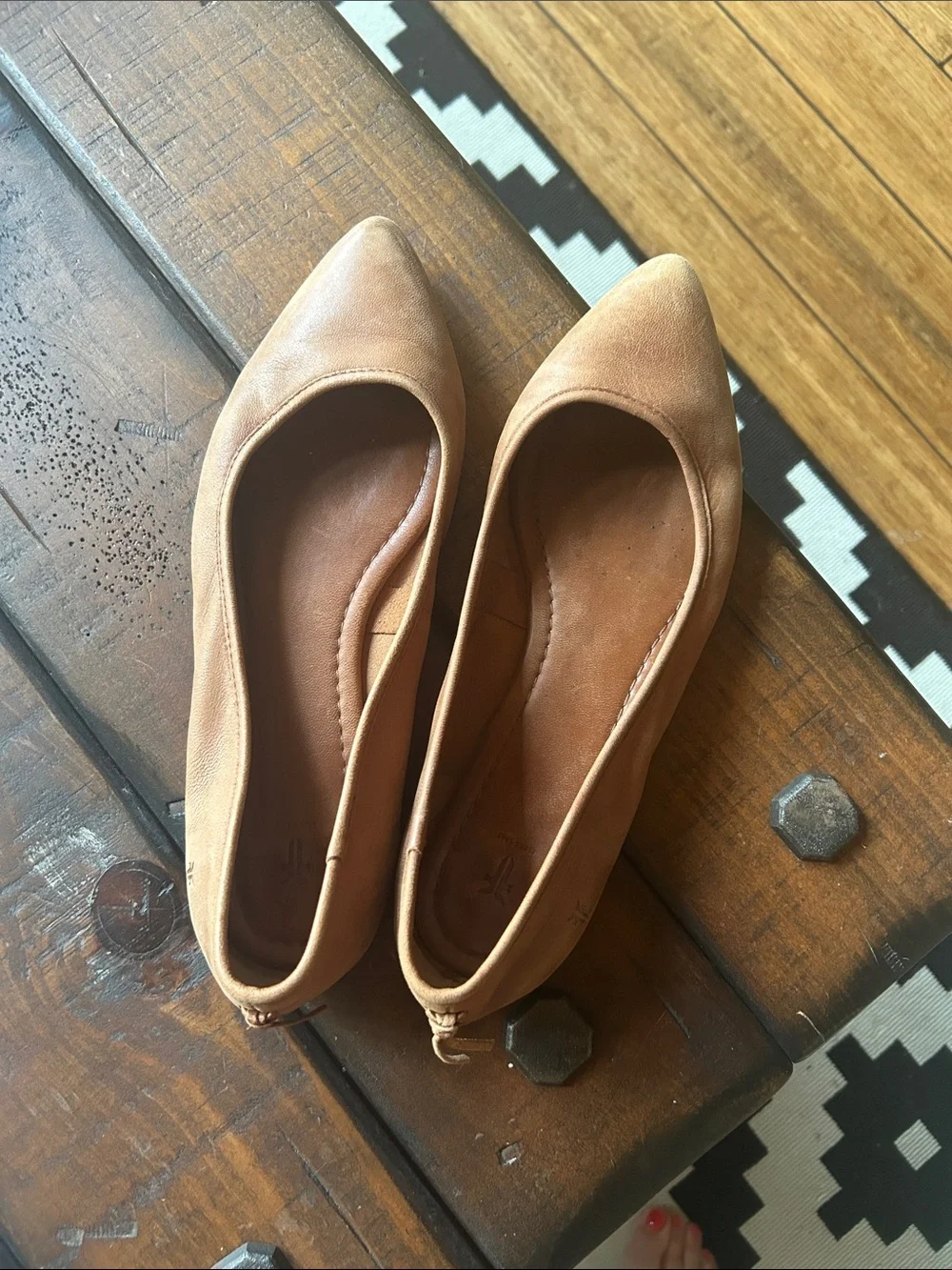 Frye Women's Pointed-Toe Flats in Tan Leather